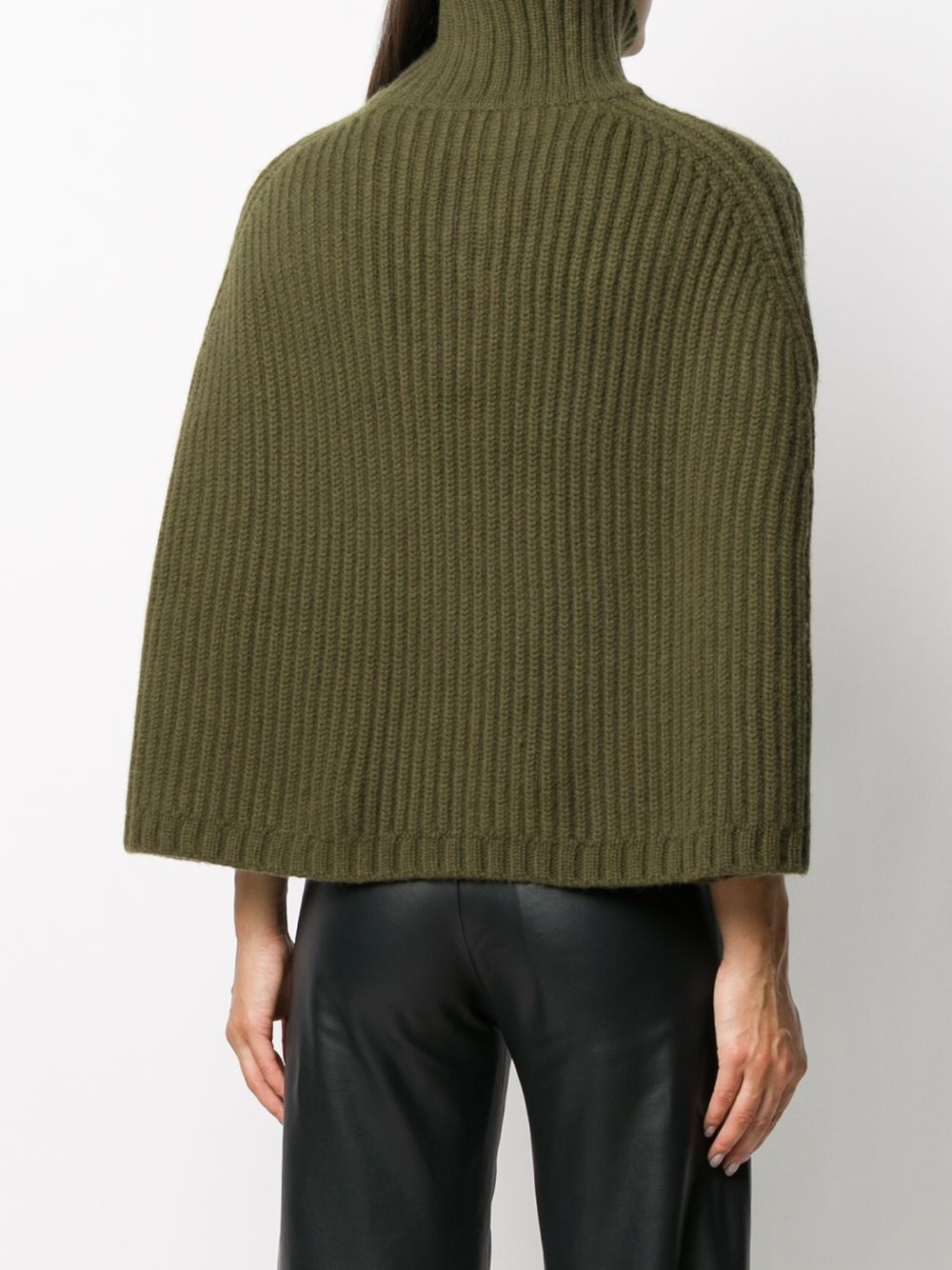 funnel-neck ribbed cape - 4