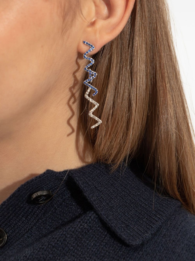 Marni crystal-embellished zigzag earrings outlook