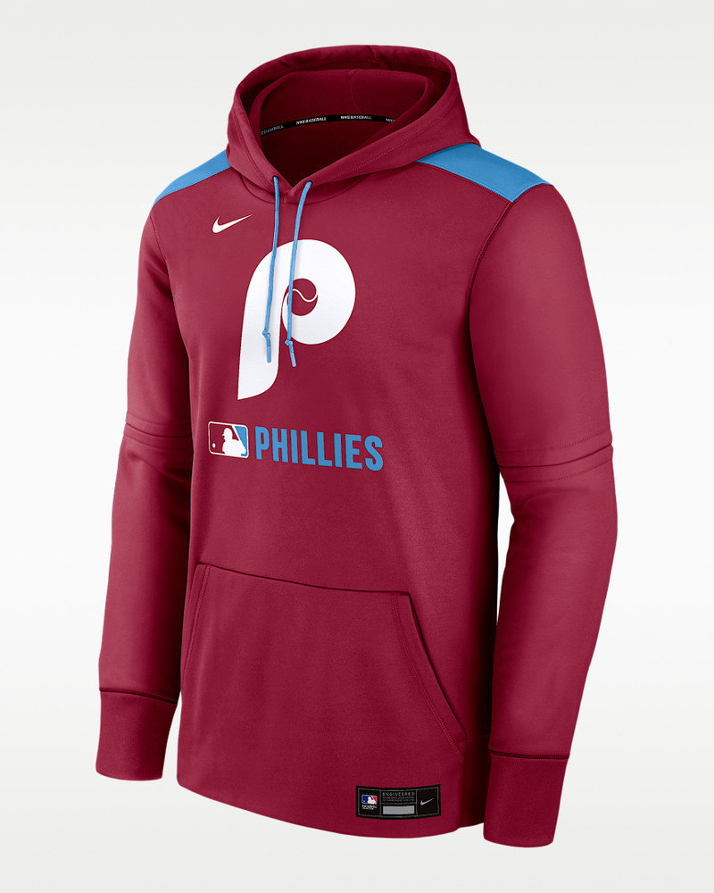 Philadelphia Phillies Authentic Collection Men's Nike Therma MLB Pullover Hoodie 1