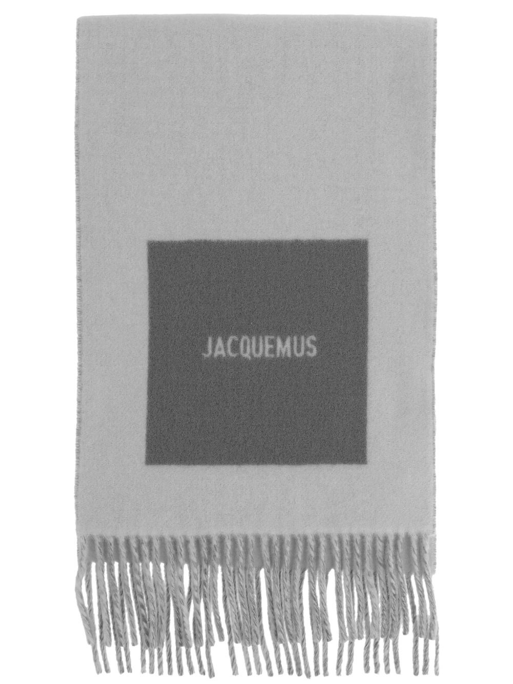 logo-detail fringed scarf - 2