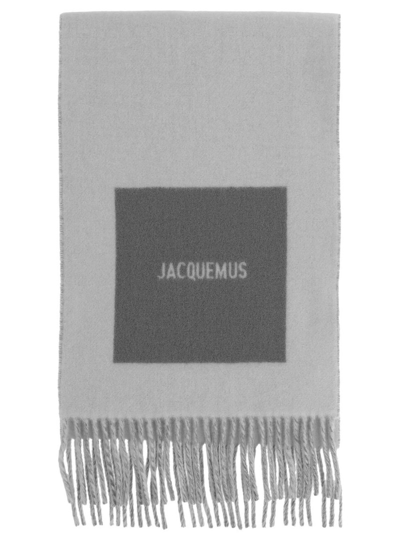 JACQUEMUS logo-detail fringed scarf outlook