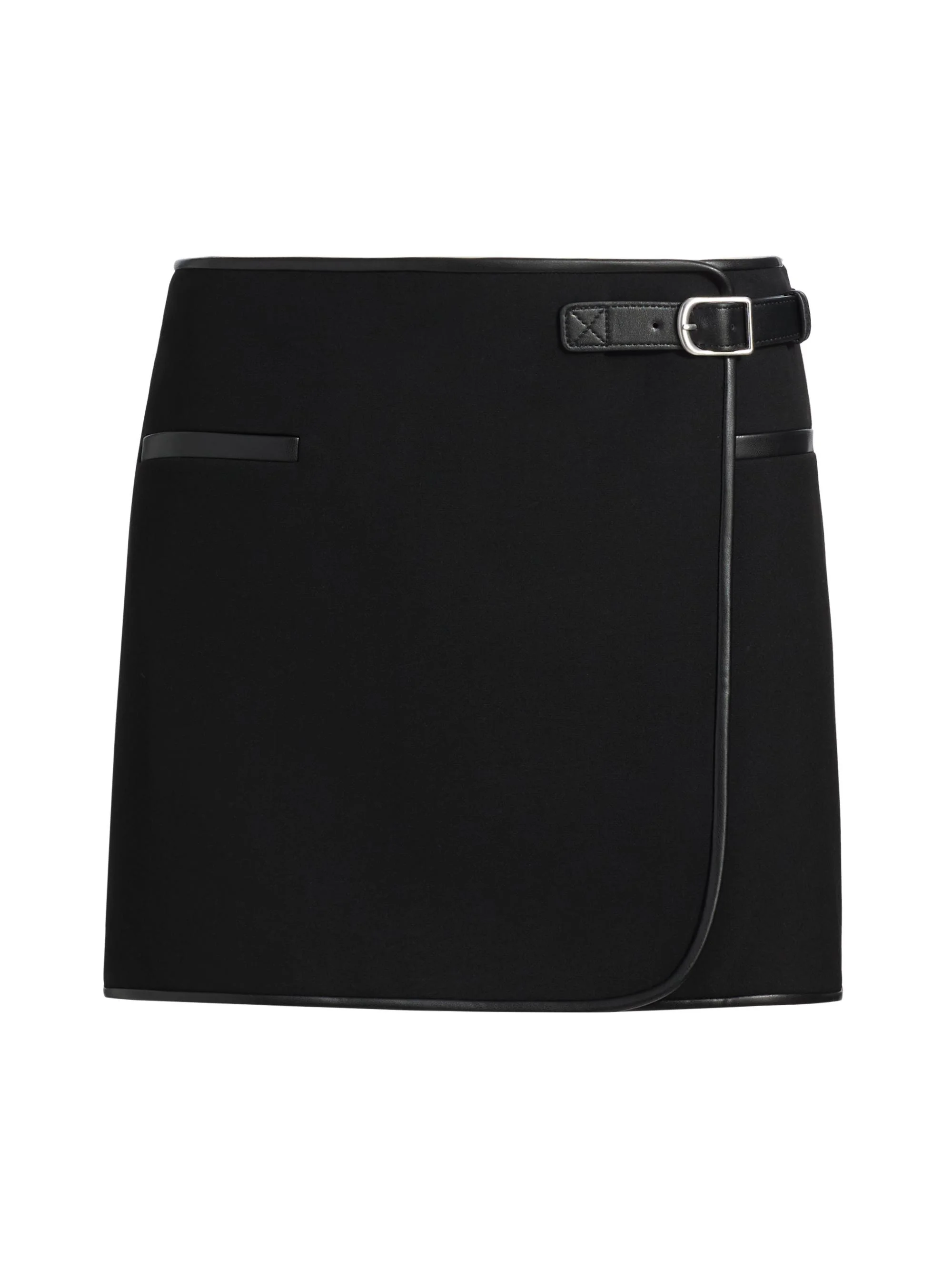 Women's Sheridan Wrap-Style Miniskirt - Black - 1