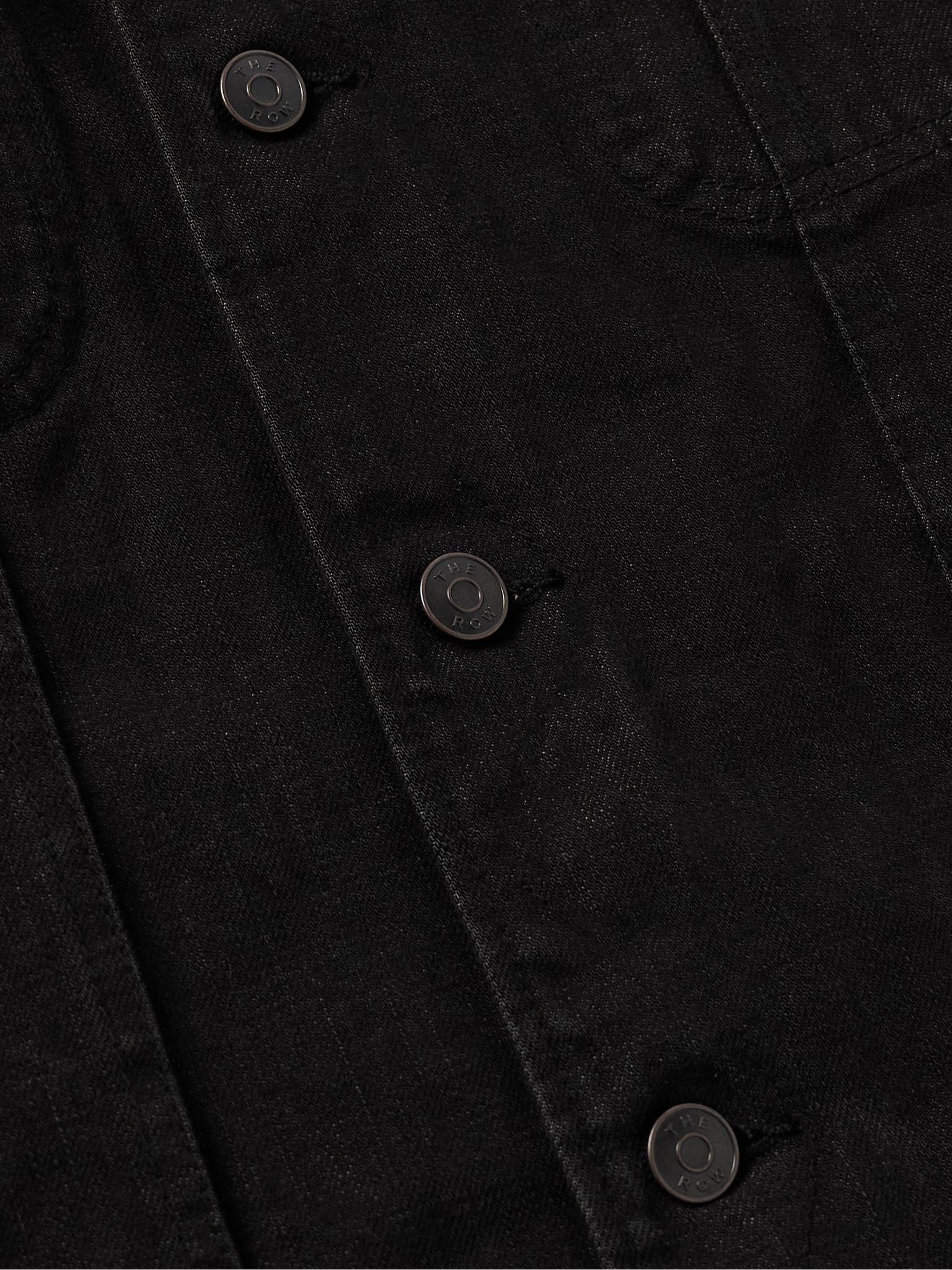 Joret Corduroy-Trimmed Denim Jacket Black - 5