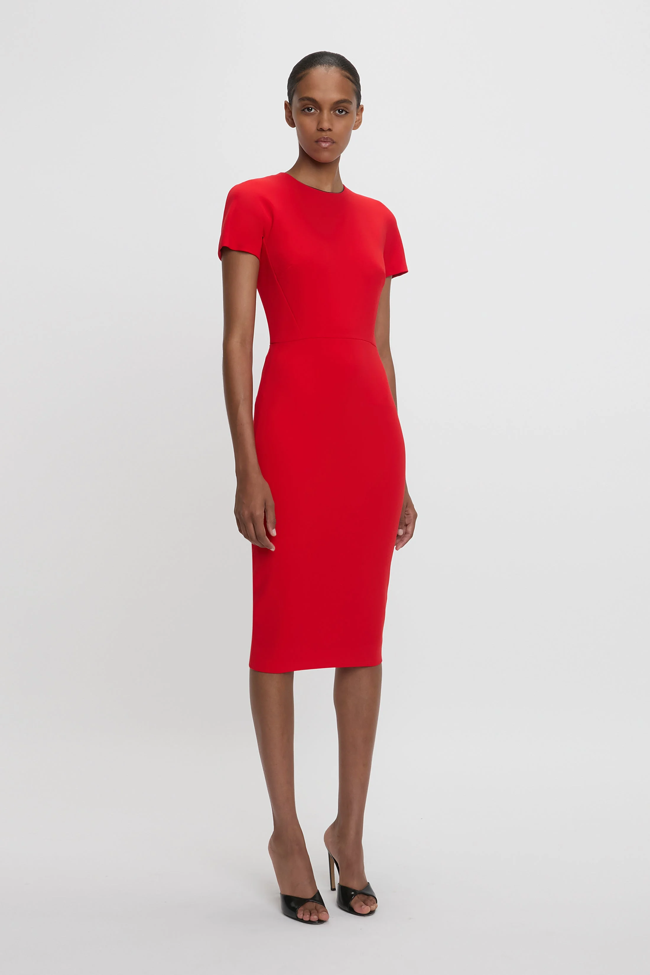 green emerald velvet dress Fitted Tee Dress main image 0