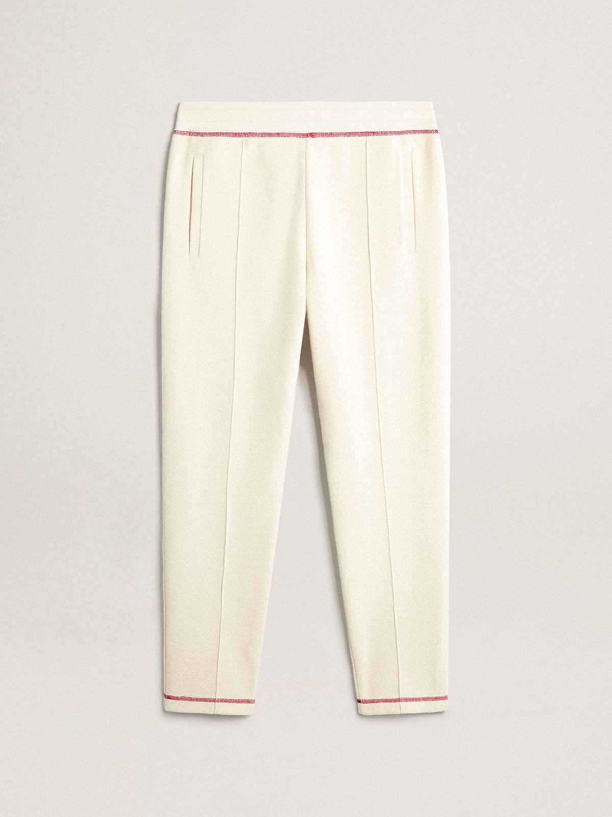 Men’s heritage white joggers with CNY logo - 1