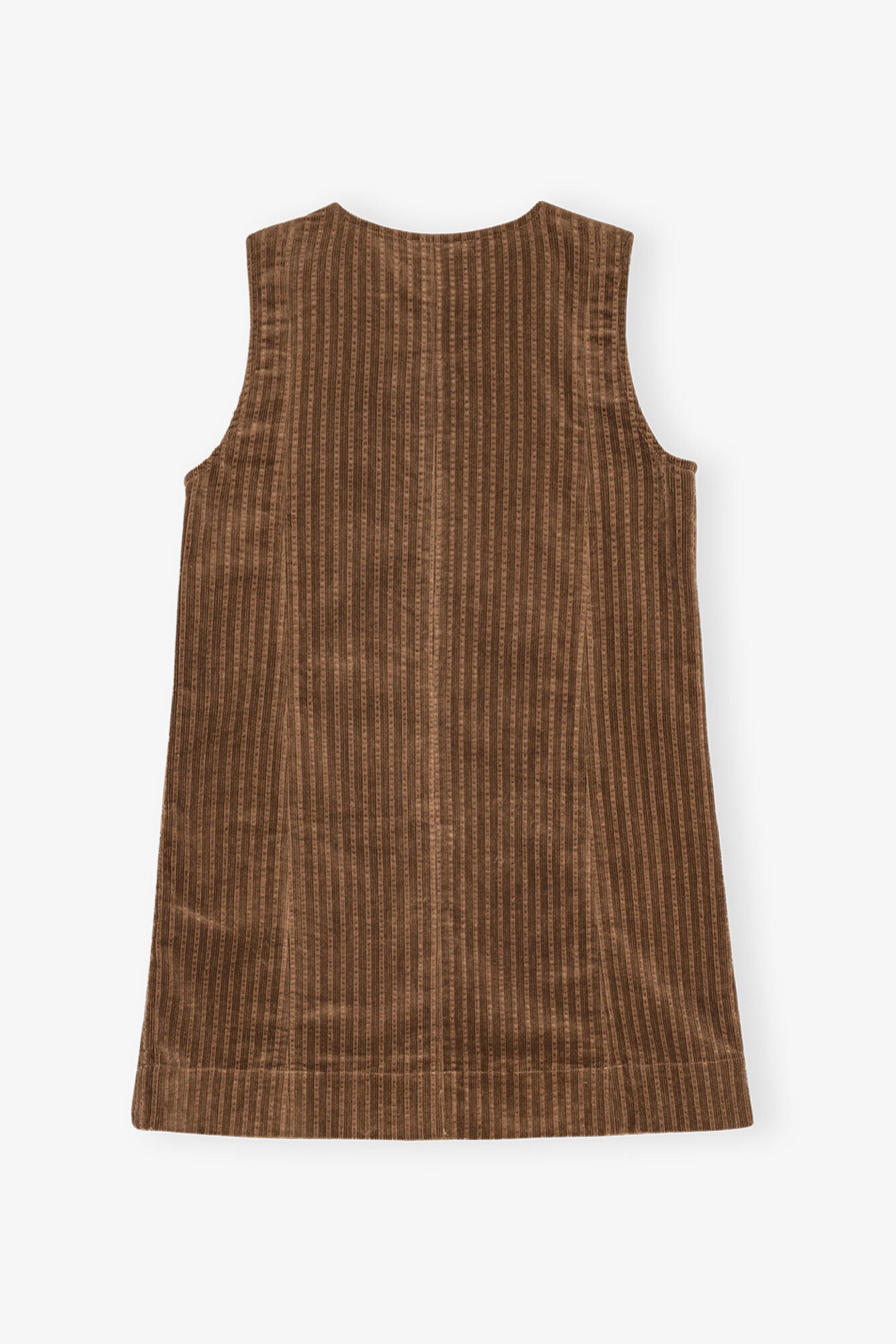 BROWN CORDUROY MINI DRESS - 6