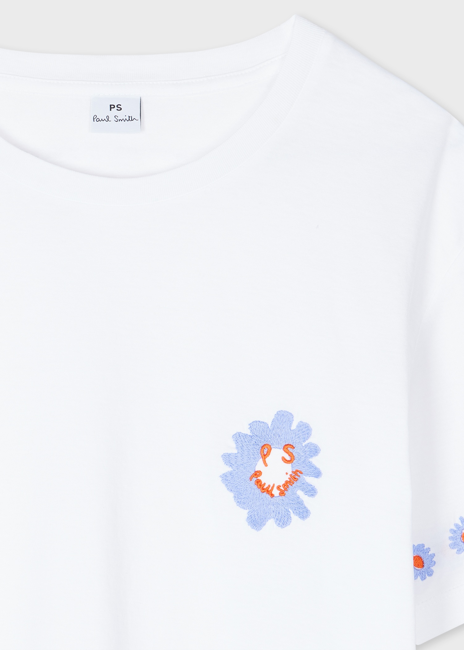 Women's White 'PS Daisy' Embroidery T-Shirt - 2