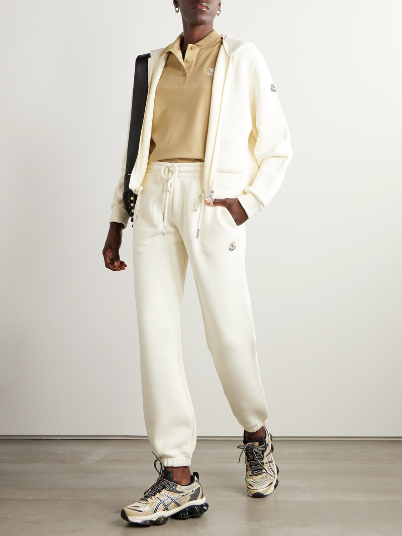 Moncler Ribbed Knit-trimmed Cotton-blend Jersey Hoodie outlook