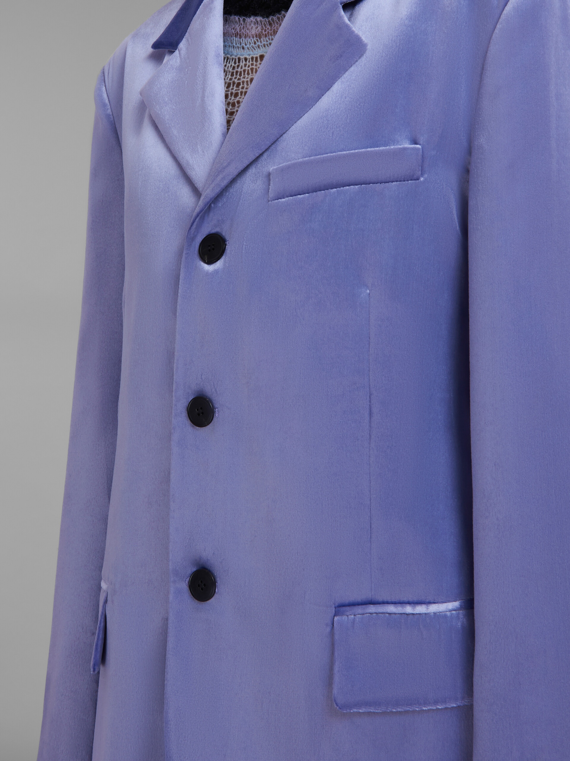 LILAC SINGLE-BREASTED VELVET BLAZER - 5