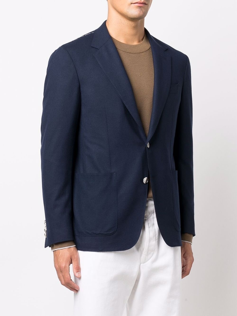 single-breasted cashmere blazer - 3