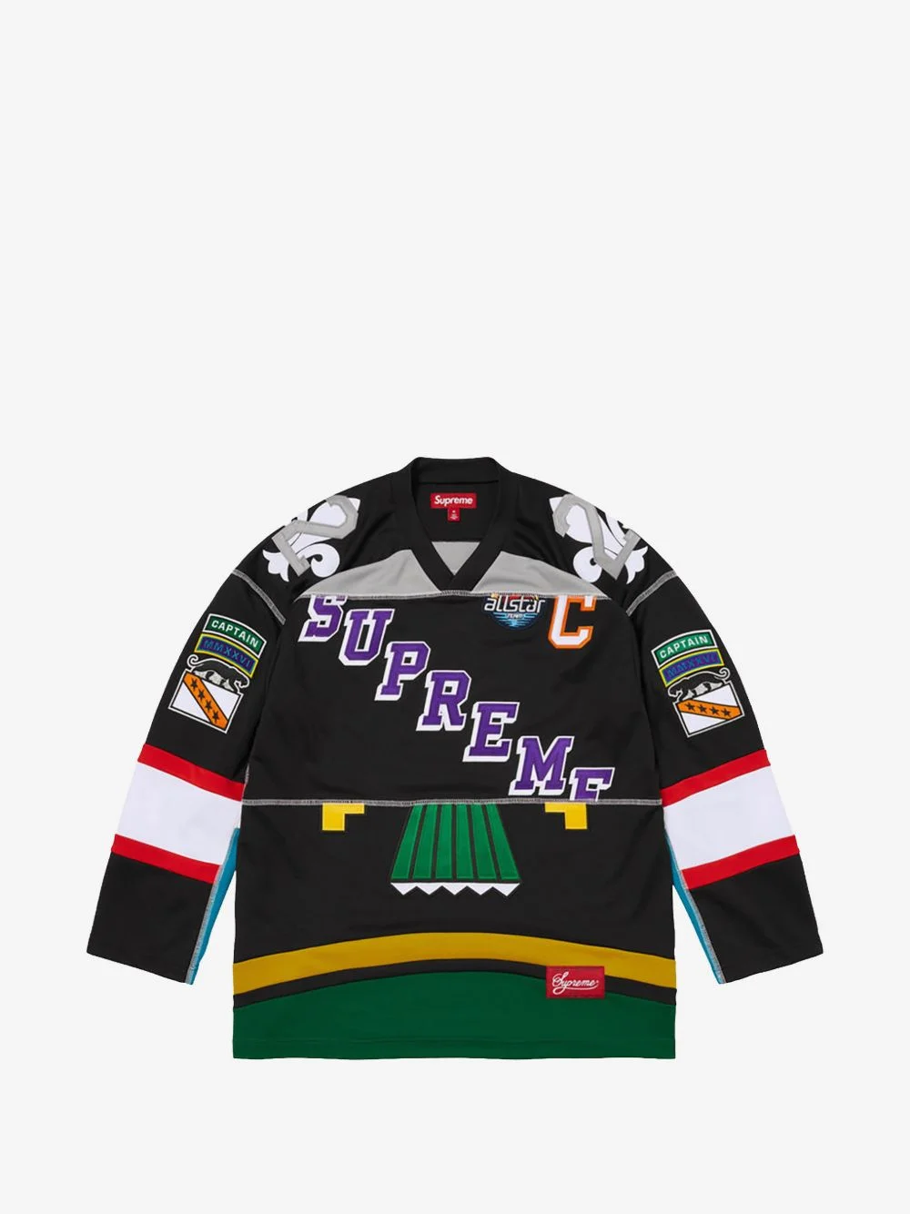 paneled long-sleeve hockey jersey - 1