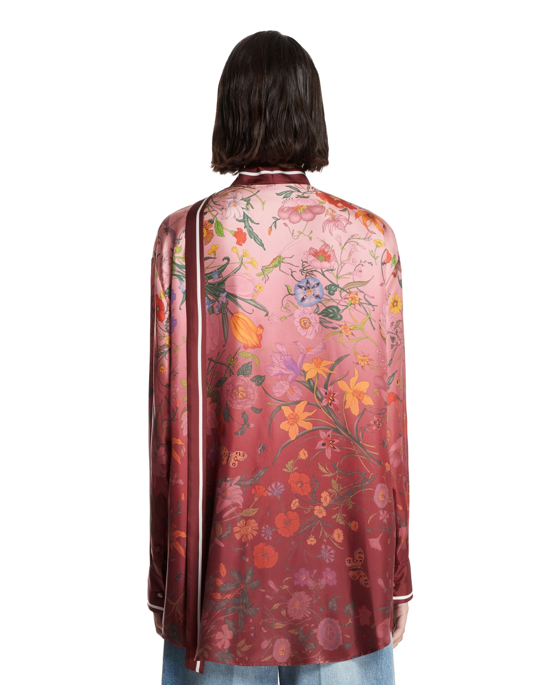 Pink Printed Silk Shirt - 3