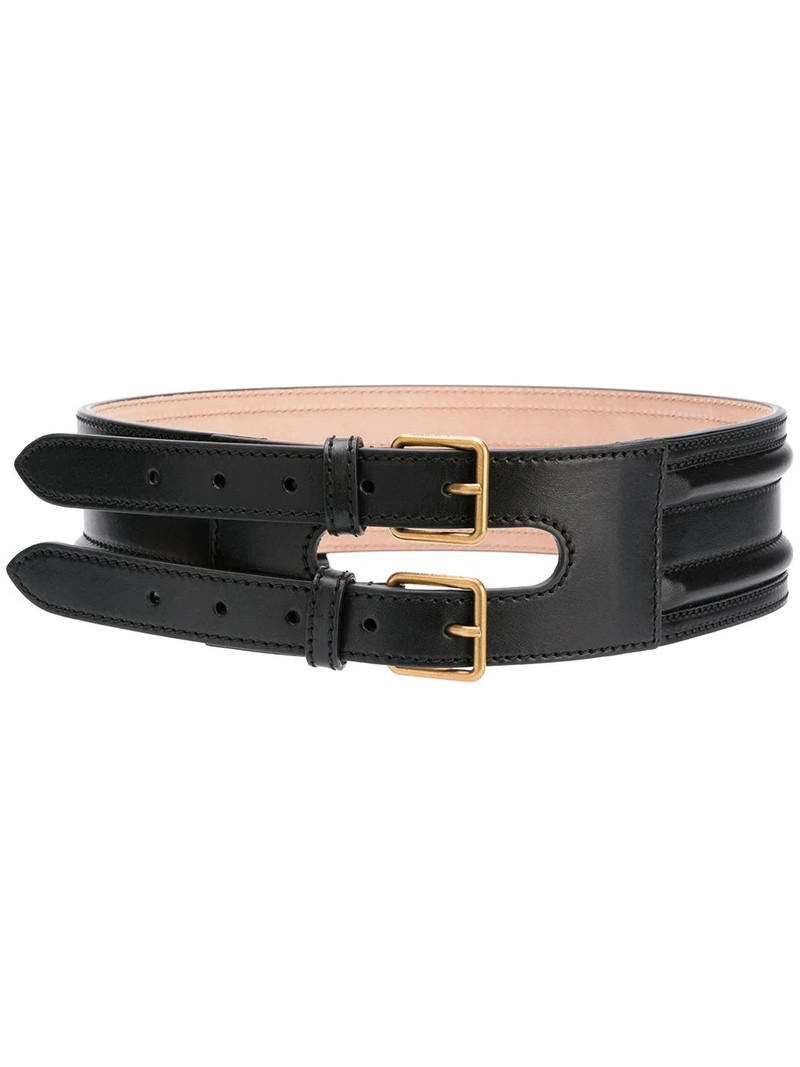 Alexander McQueen double-buckle waist belt outlook
