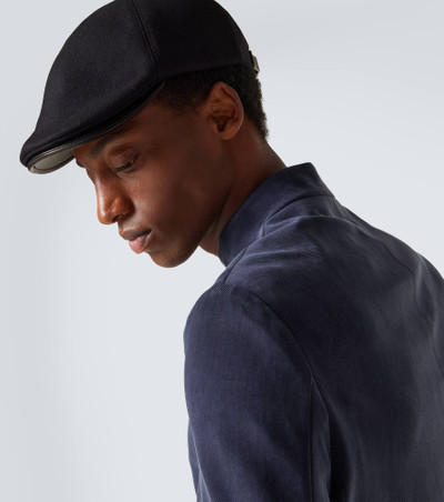 GIORGIO ARMANI Wool and cashmere-blend flat cap outlook