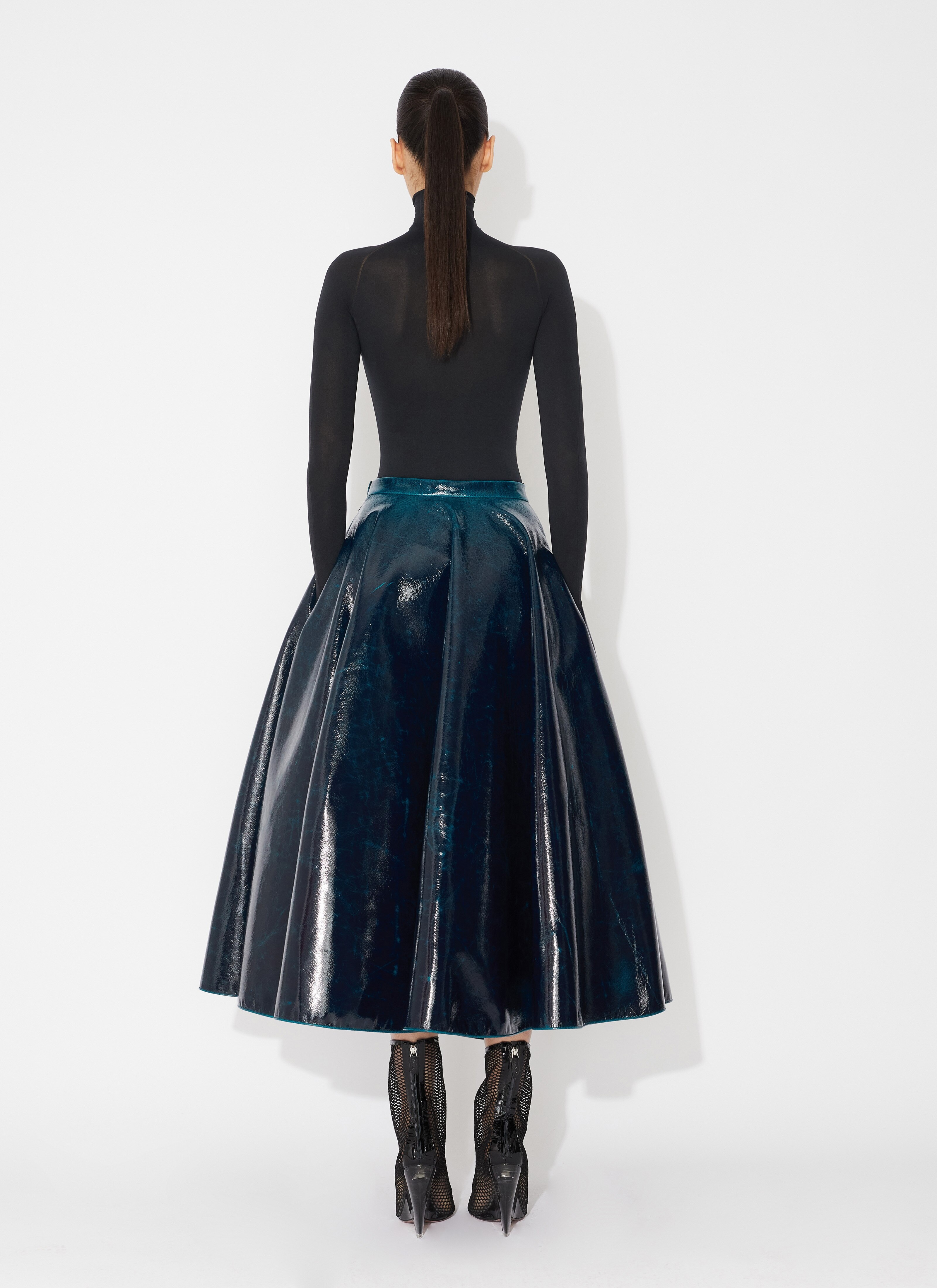 MIRROR WOOL MIDI SKIRT - 3