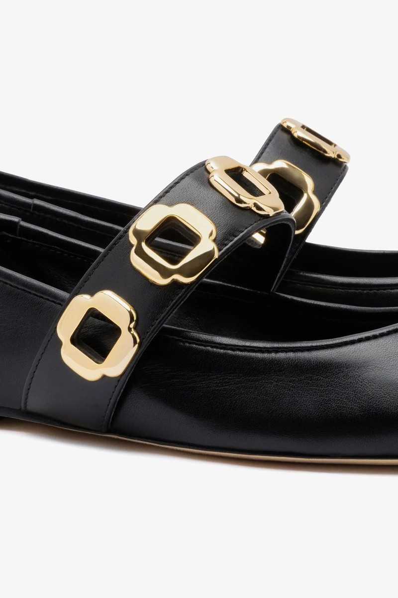 Milan Ballet Flat In Black Leather 4