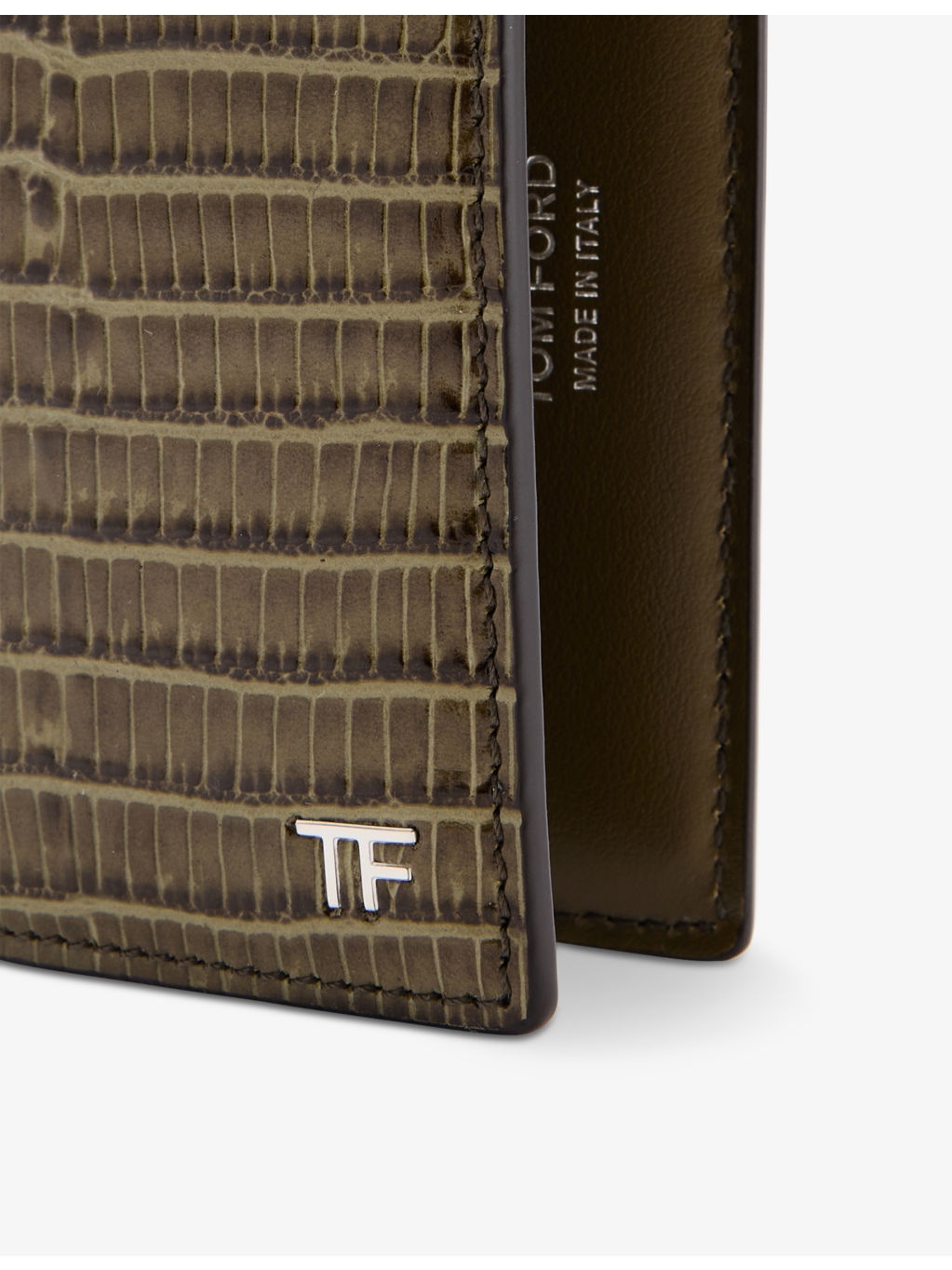 Brand-Plaque Leather Folding Cardholder - 2