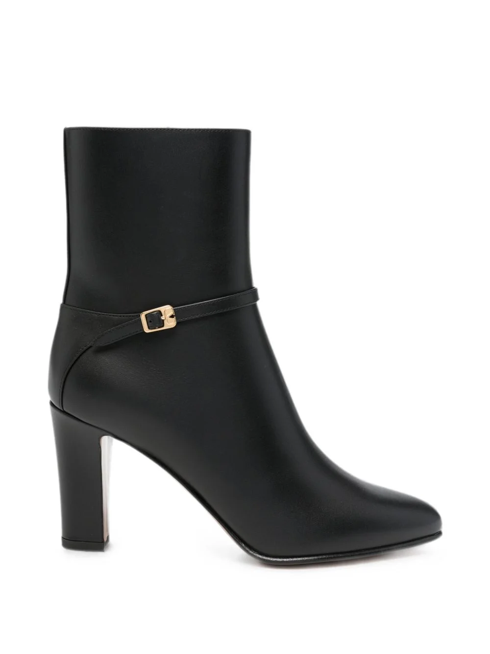 buckle-strap leather ankle boots - 1
