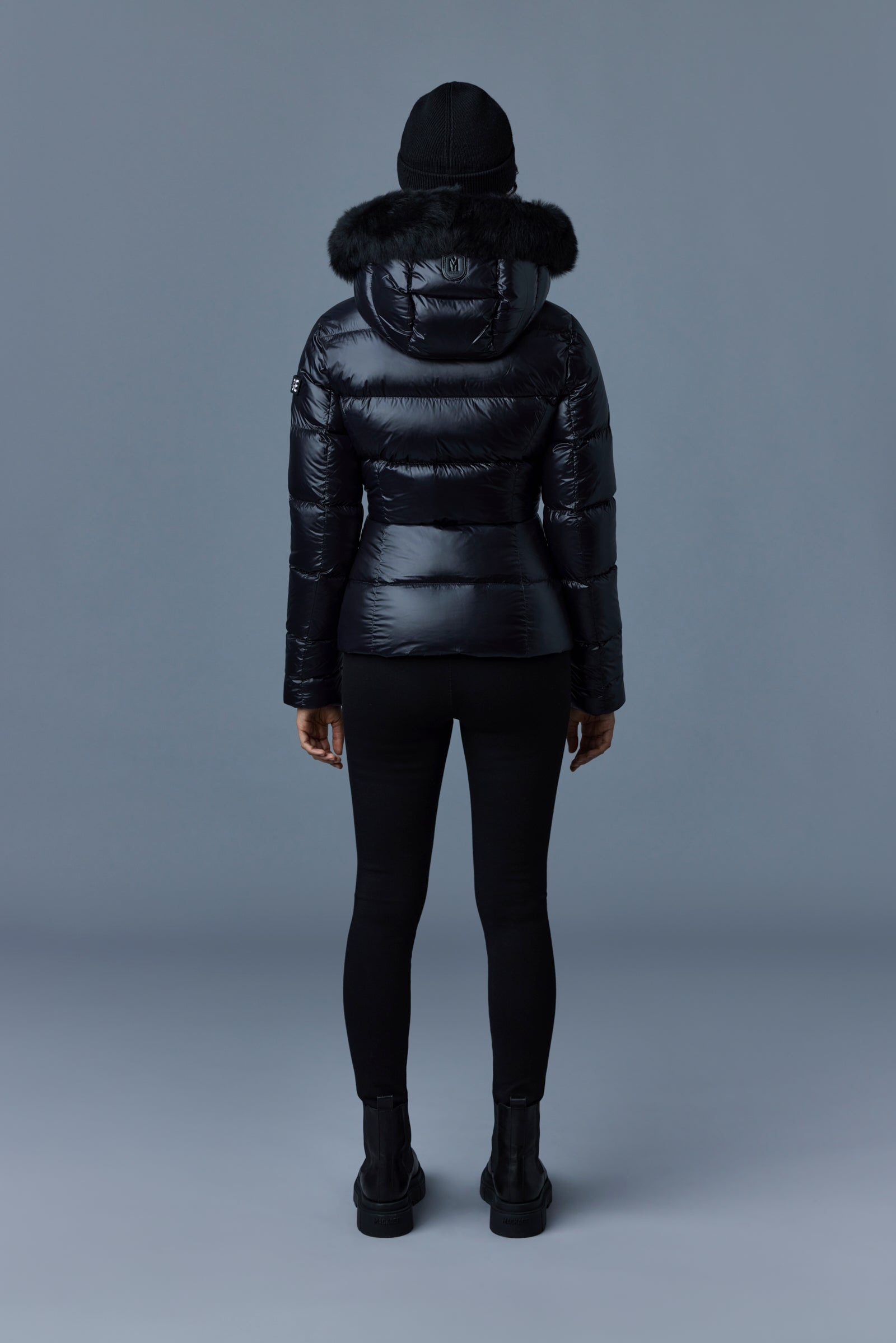 MADALYN lustrous light down jacket with shearling - 4
