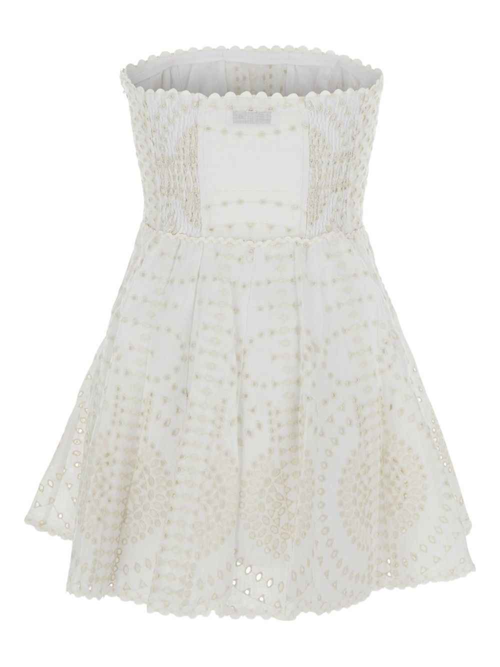 broderie-anglaise strapless dress - 2