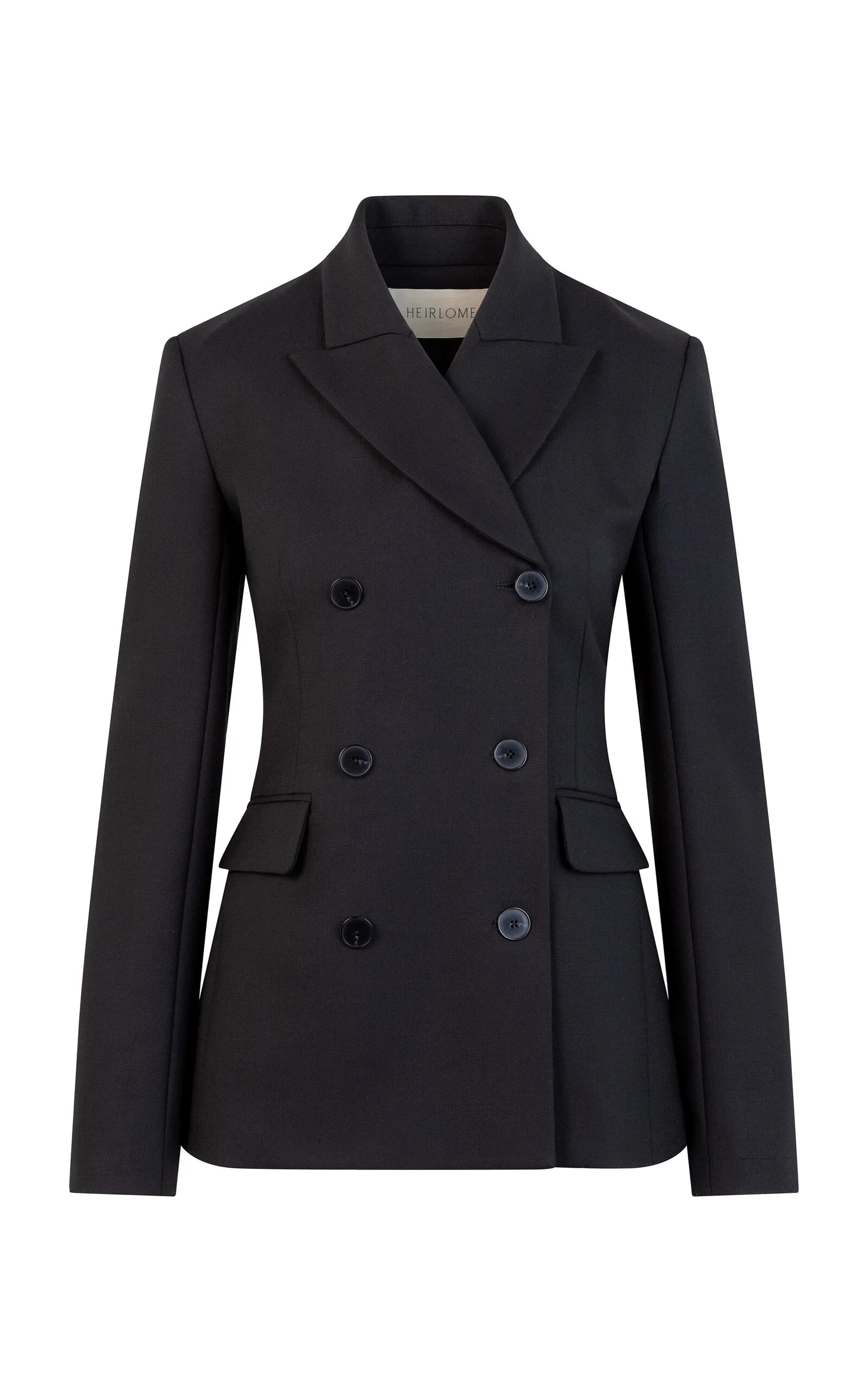 Carolyn Double-Breasted Stretch-Wool Blazer black - 1