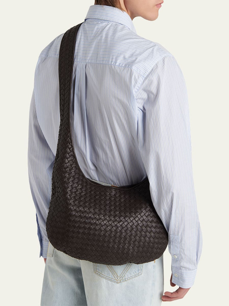 Bottega Veneta Men's Small Veneto Intrecciato Leather Shoulder Bag outlook
