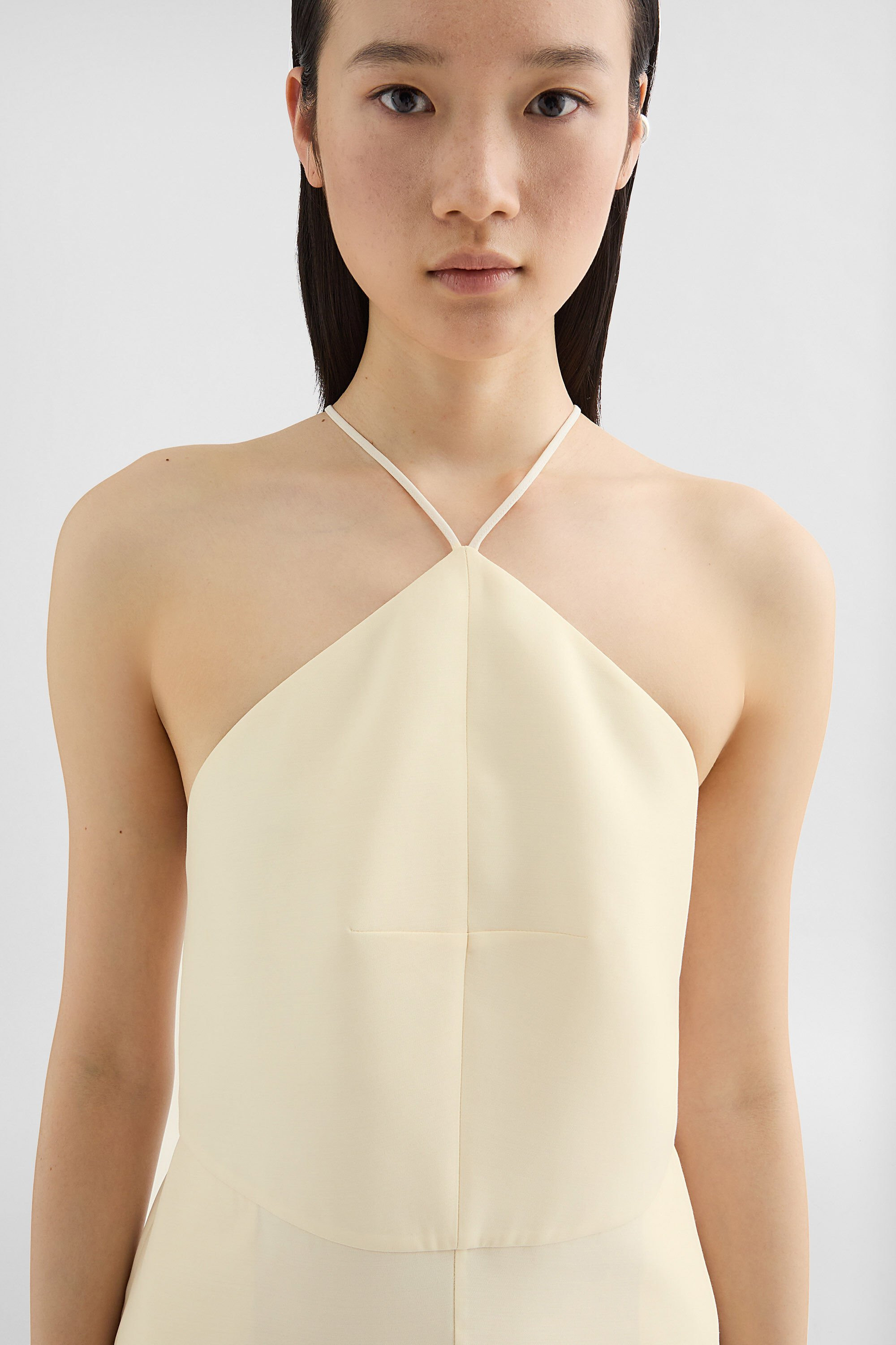 Lightweight Wool Blend Halter Dress - 3