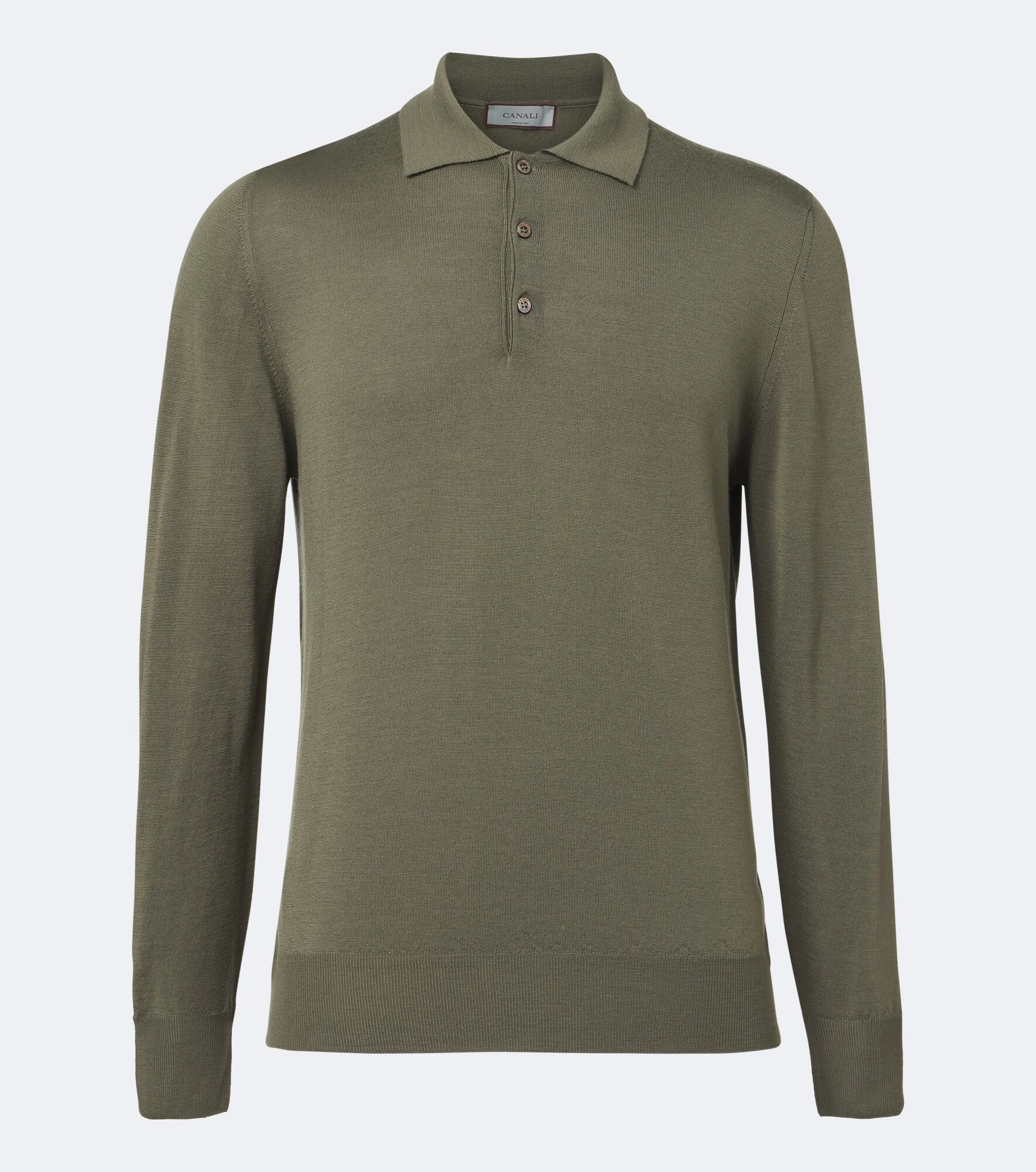 Virgin wool polo sweater - 1