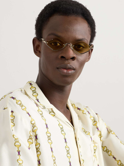 GUCCI Round-Frame Gold-Tone Sunglasses outlook
