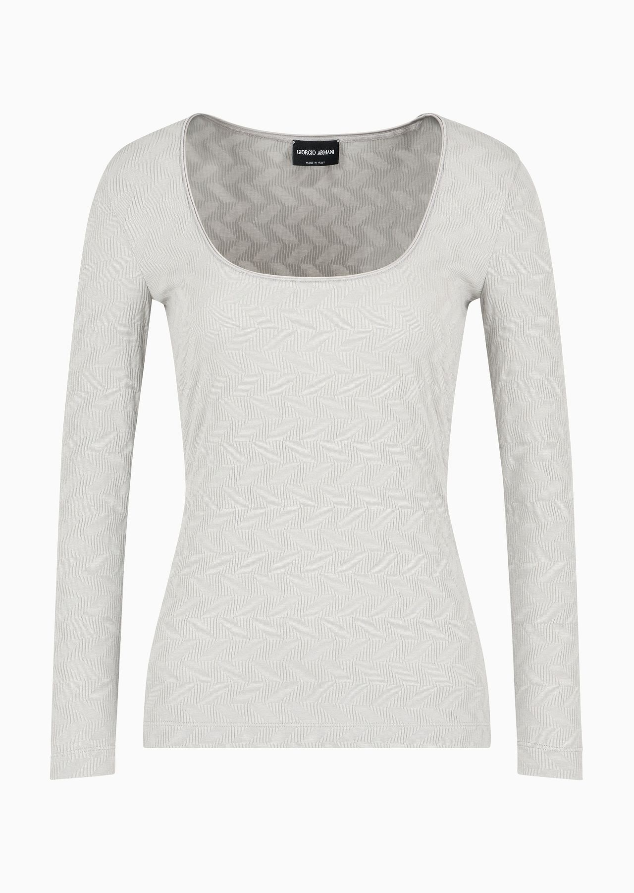 ASV crew-neck jumper in viscose and cashmere jacquard jersey - 1