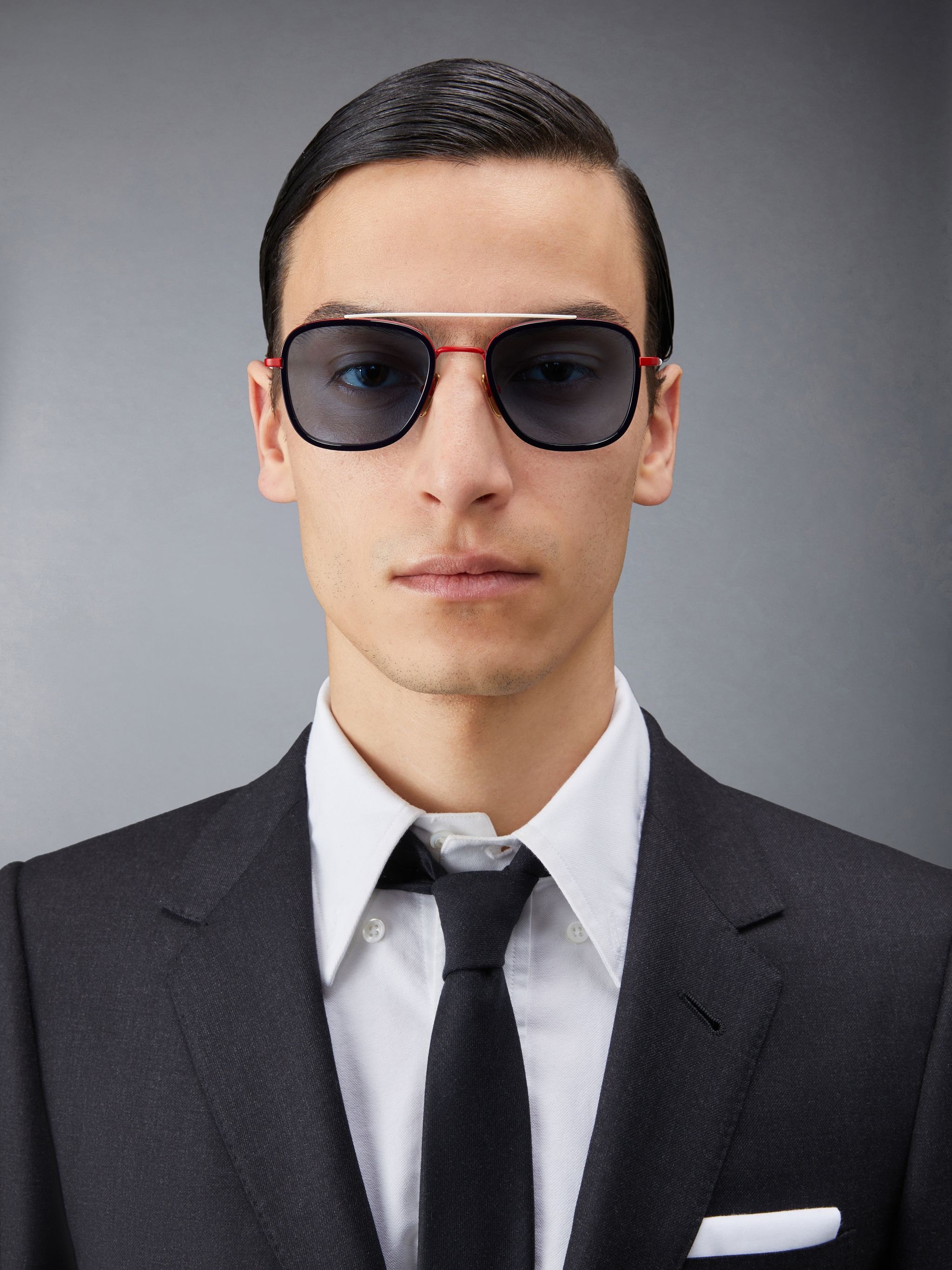 SQUARED AVIATOR SUNGLASSES IN TITANIUM - 2