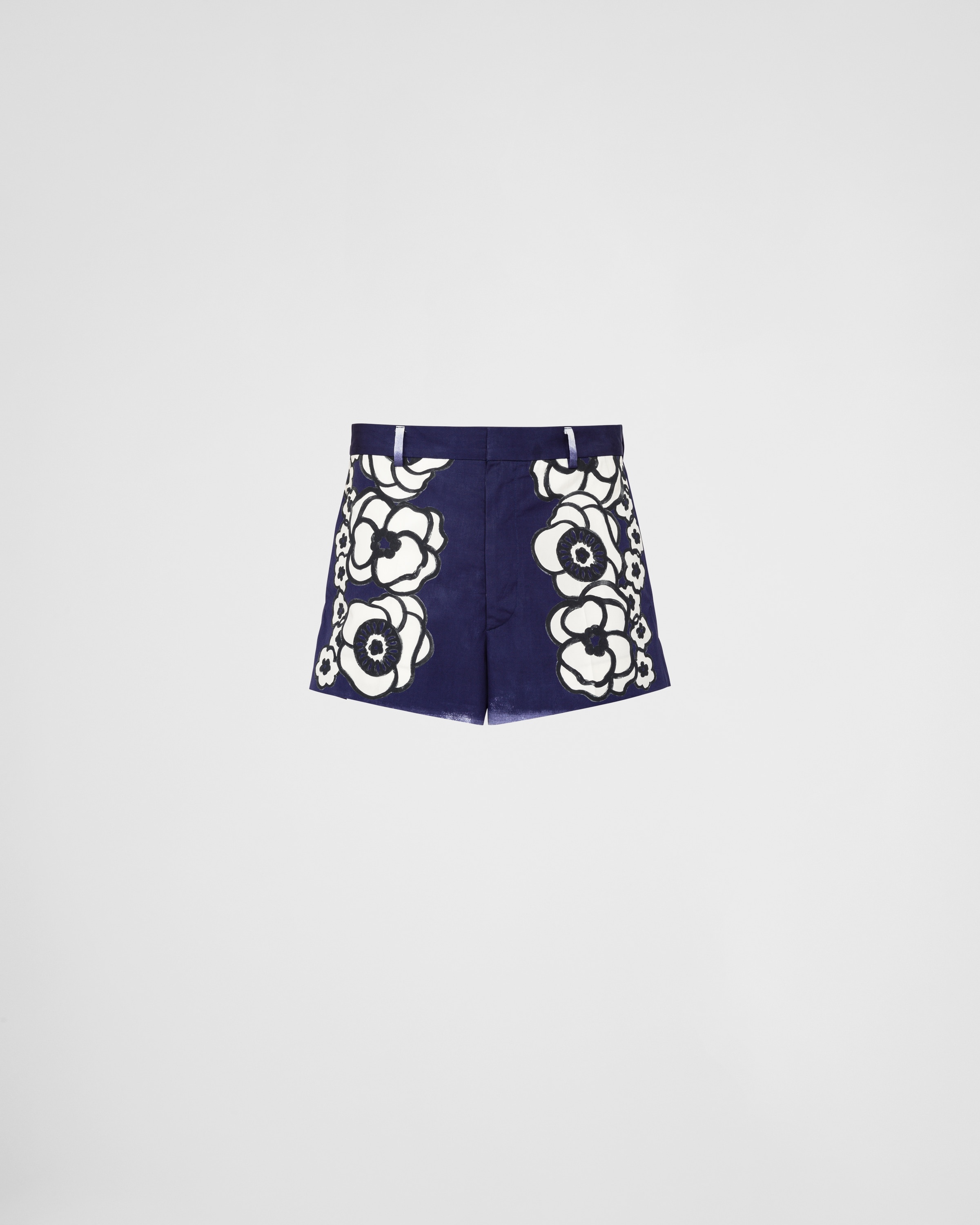 Printed poplin shorts - 1