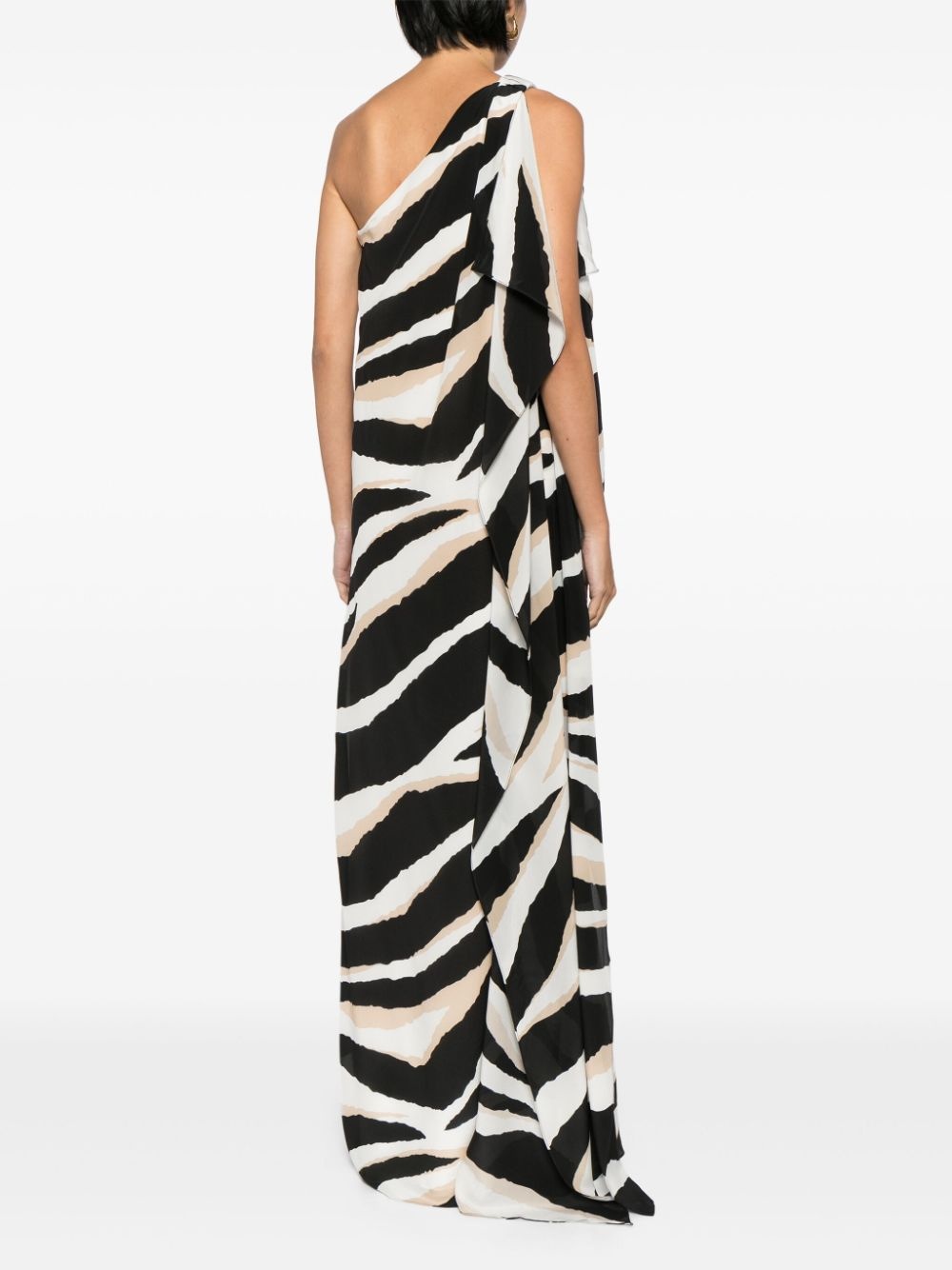 zebra-print silk dress - 4