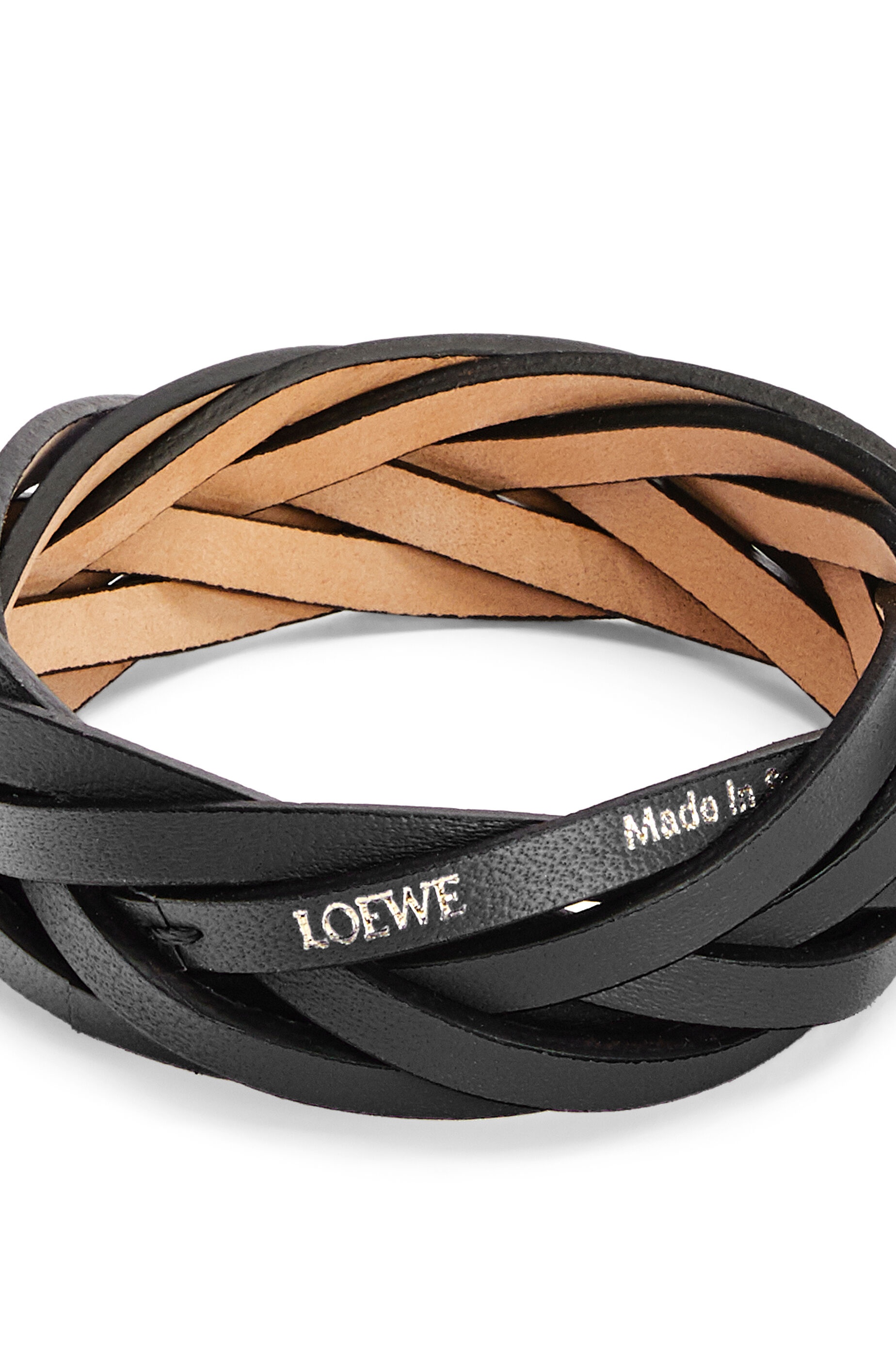 Braided bangle in classic calfskin - 3