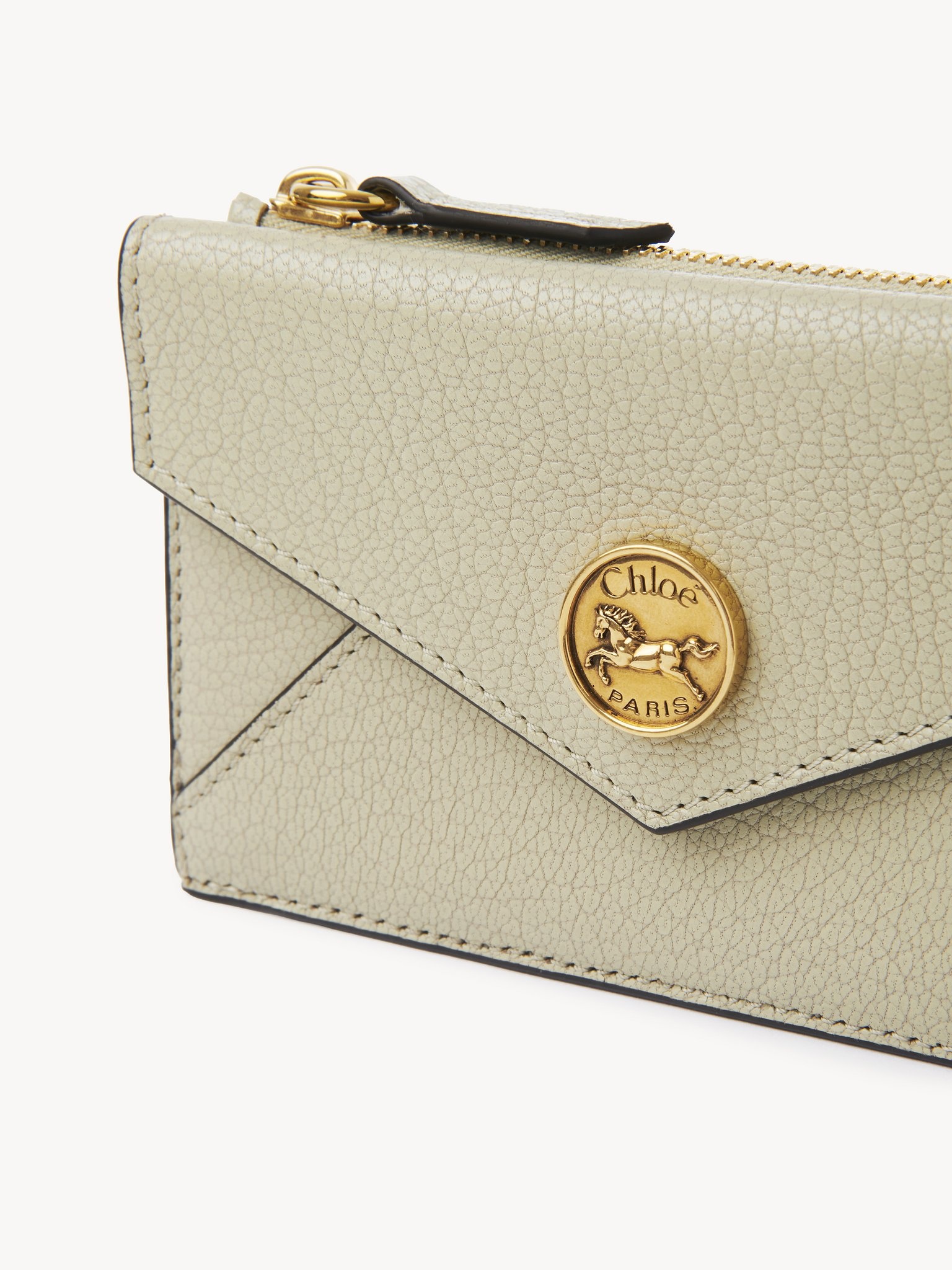 SMALL ENVELOPE PURSE WITH CARD SLOTS IN GRAINED LEATHER - 5