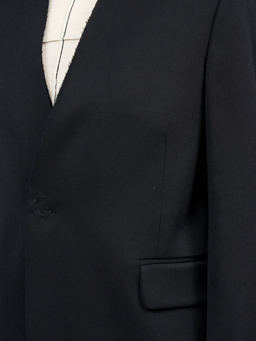 collarless single-breasted blazer - 7