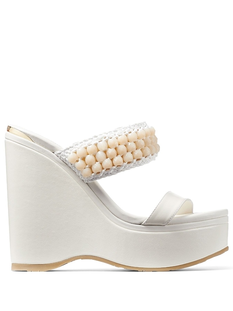 Amoure beaded wedge sandals - 1