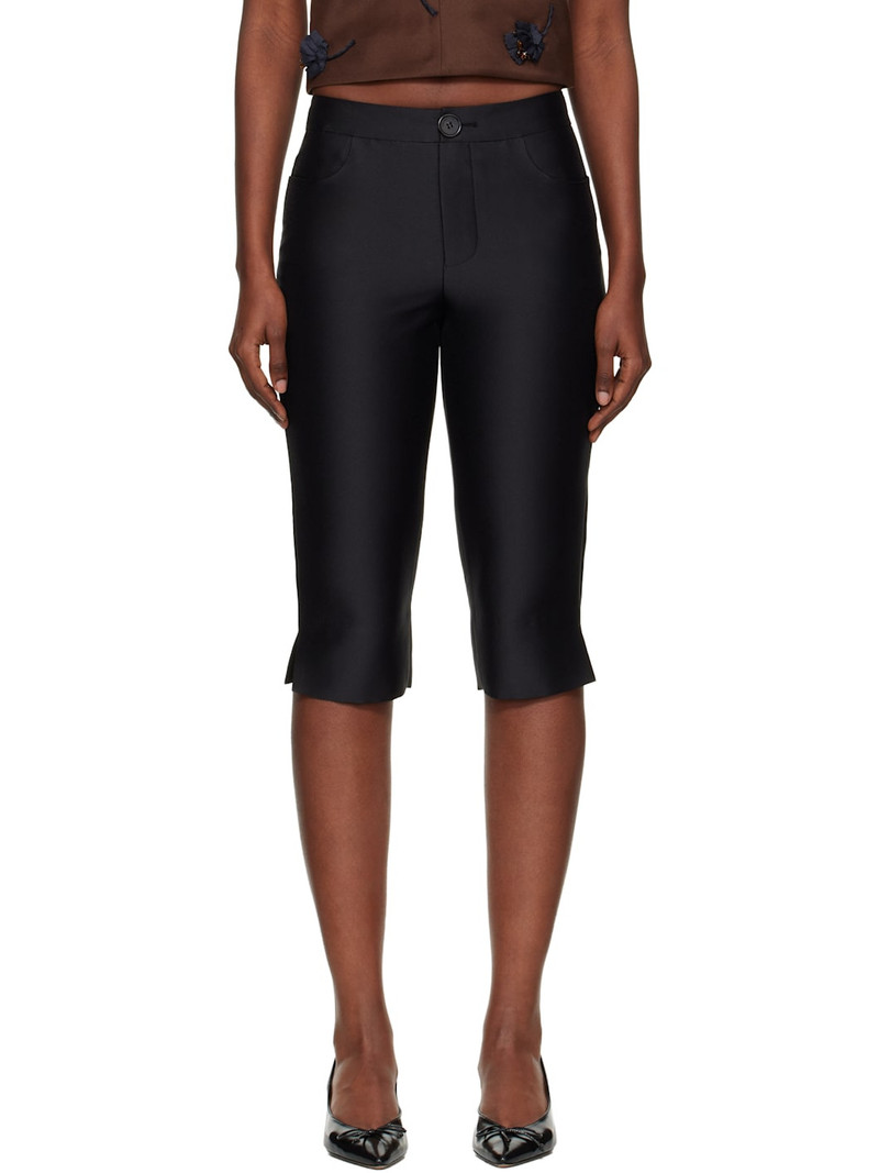 Black Slim-Fit Pencil Trousers 1