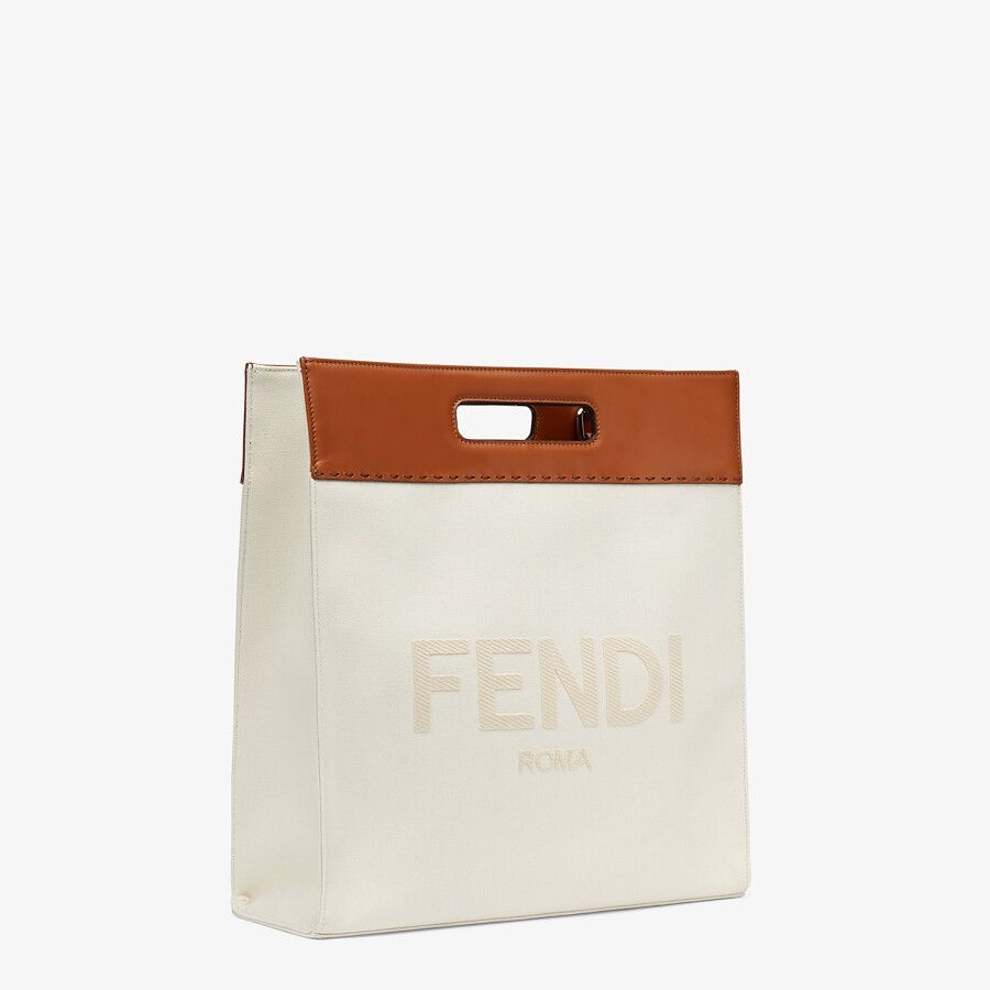 Beige canvas shopper - 3