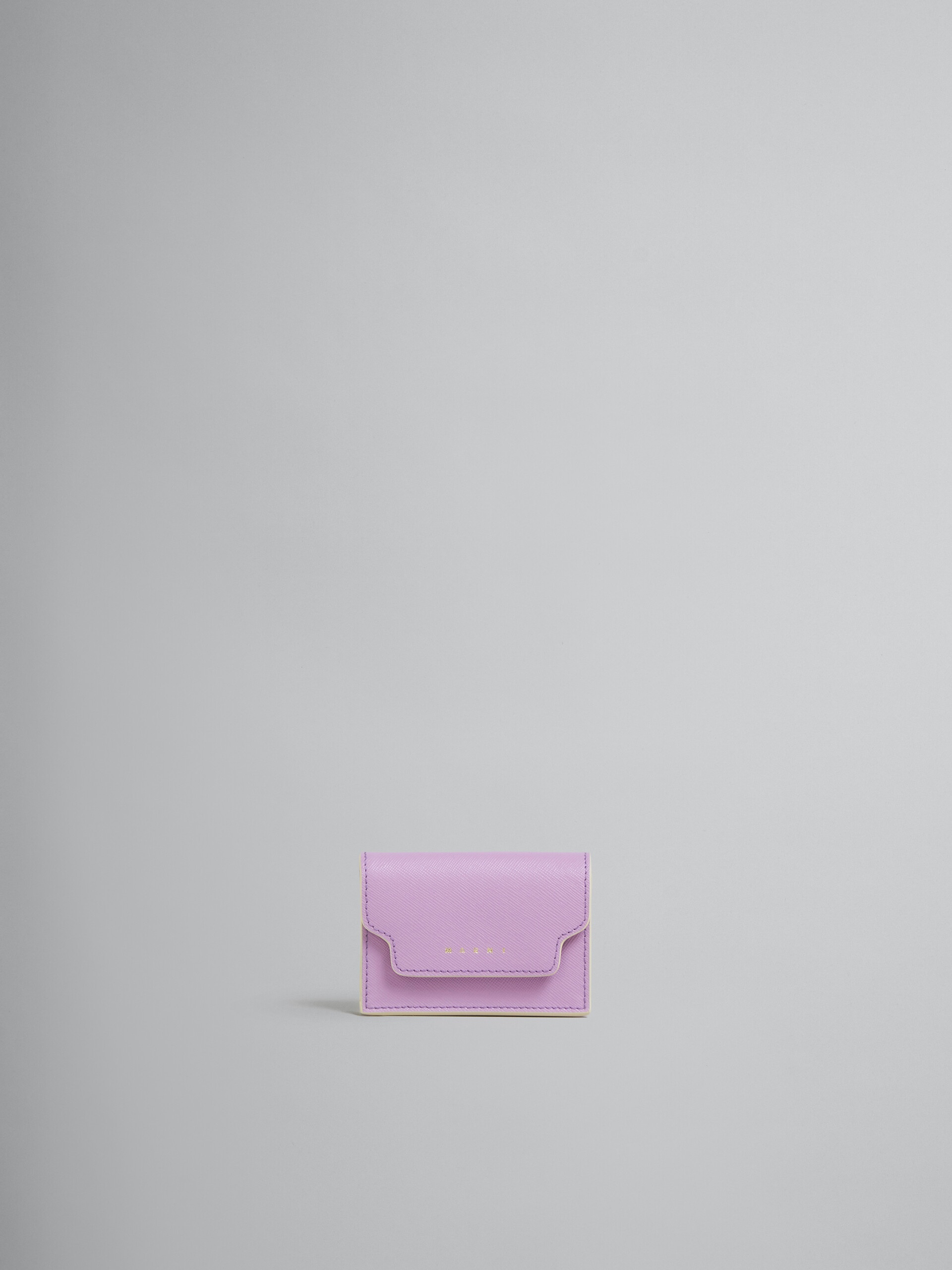 LILAC SAFFIANO LEATHER TRI-FOLD WALLET - 1