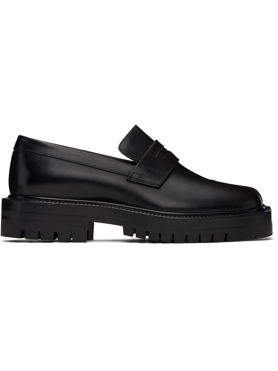 Black Tabi Leather Loafers - 1
