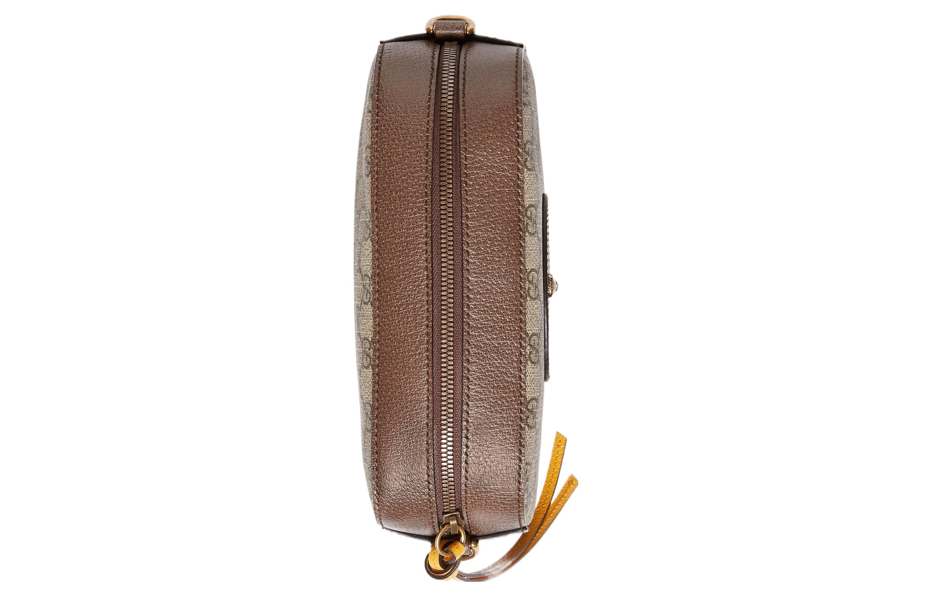 Gucci Neo Vintage Metallic Tiger Head Logo Stripe Webbing Shoulder Messenger Bag Unisex / / Brown /  - 6