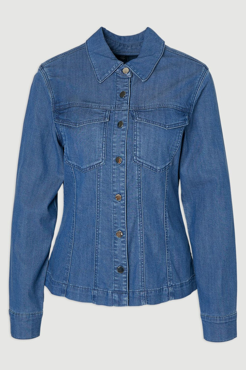 Chambray Stretch Denim Shirt 4