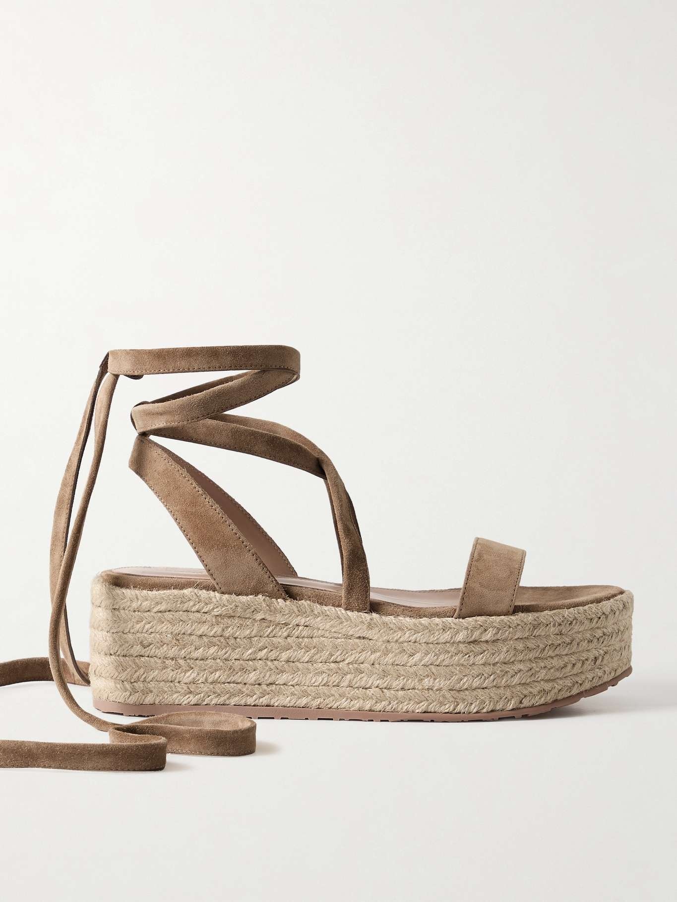 40 suede and raffia platform espadrilles - 1