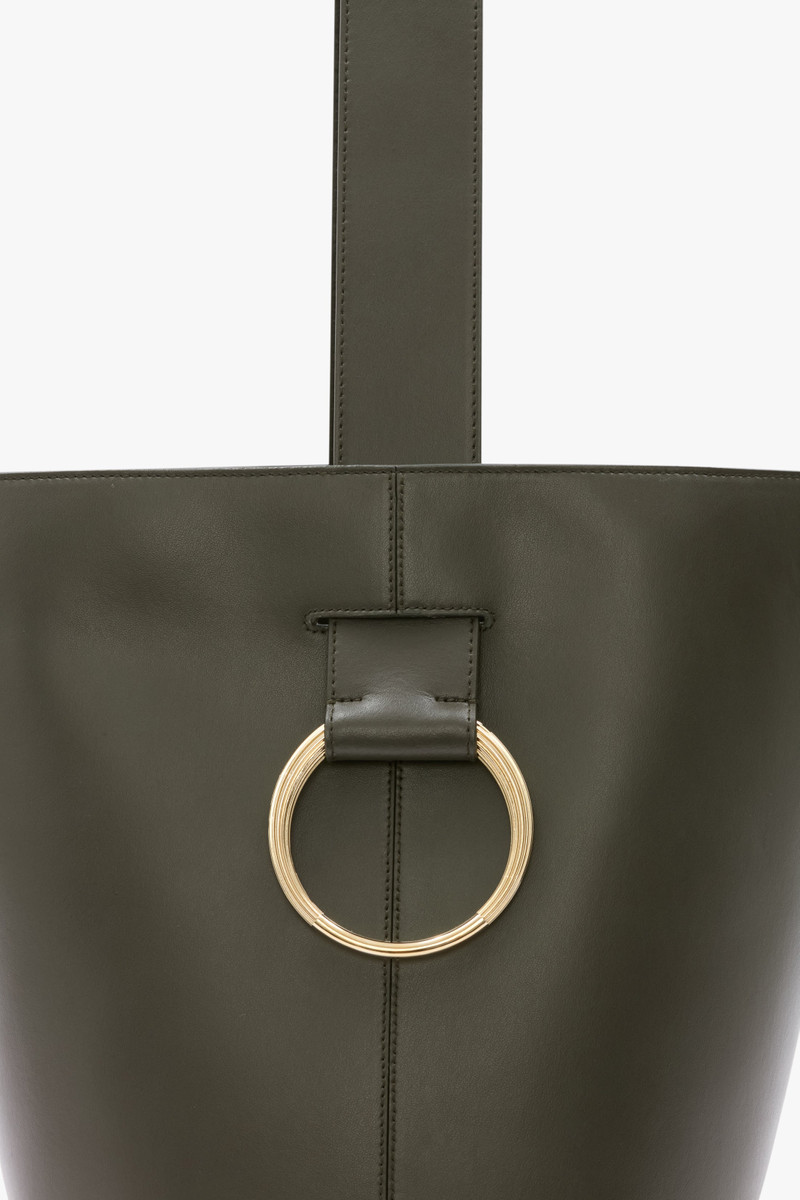 Victoria Beckham Dia Bucket Bag In Dark Olive Smooth Leather outlook