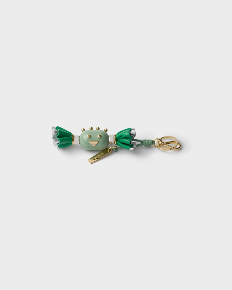 Candy Plexiglas and leather key ring charm 1