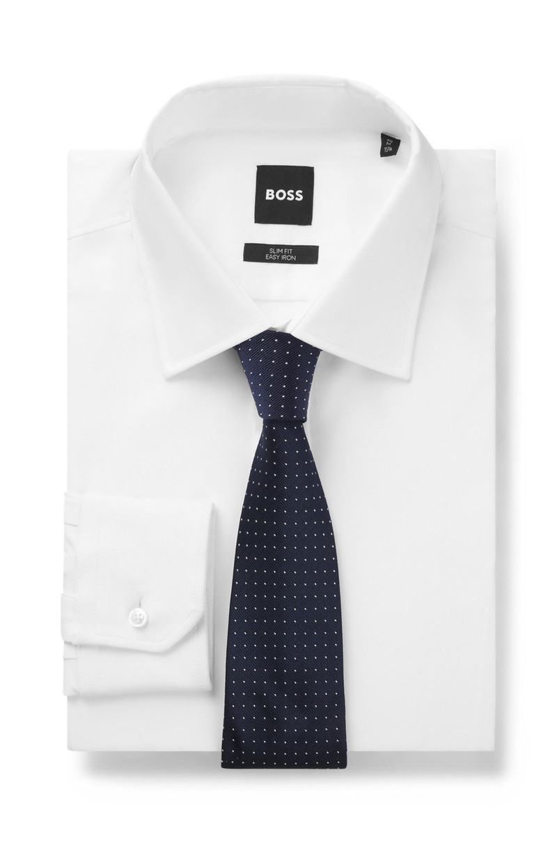 SILK-BLEND TIE WITH JACQUARD-WOVEN DOT MOTIF 3