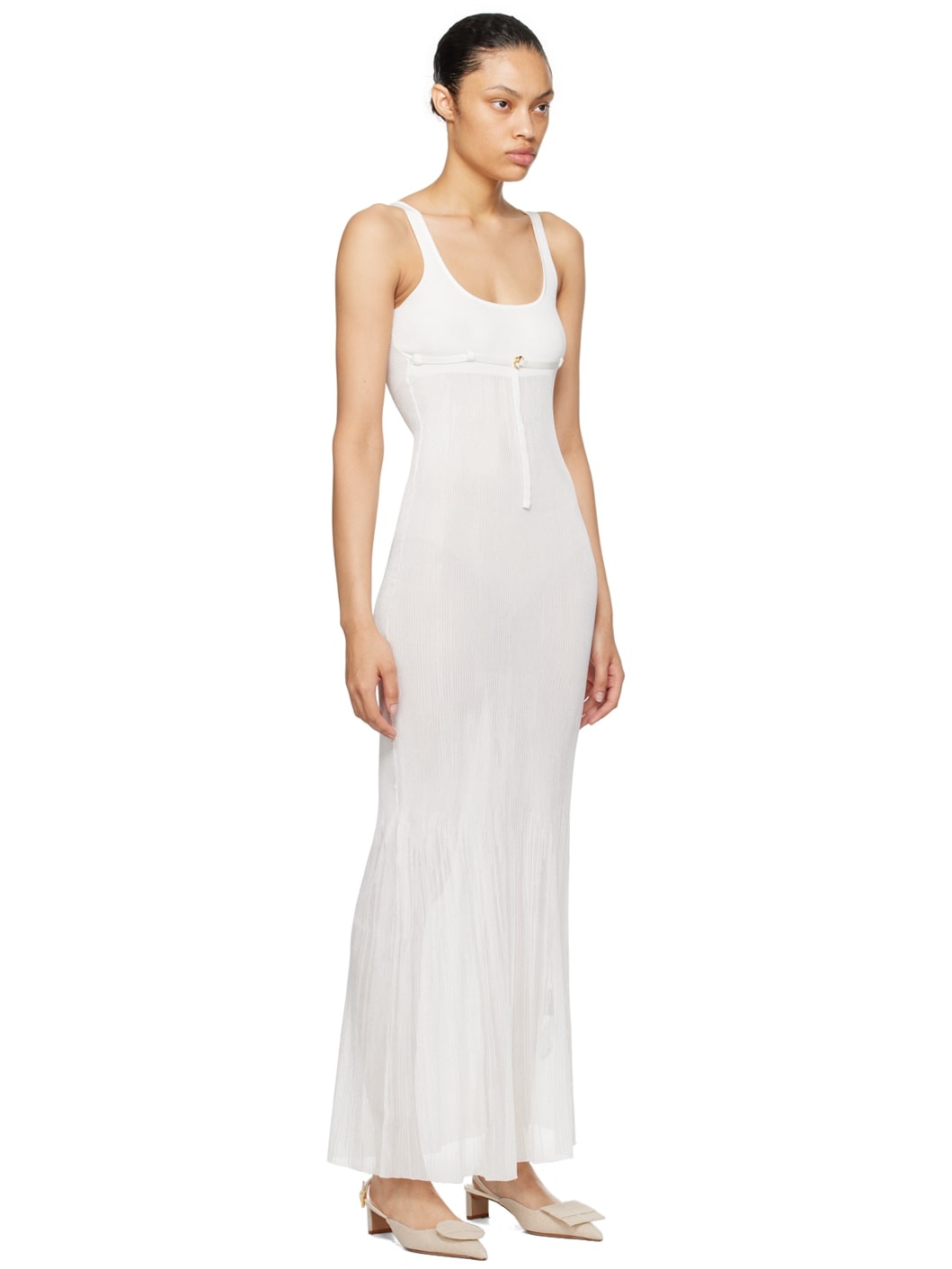 White Le Chouchou 'La Robe Maille Oranger' Maxi Dress - 2