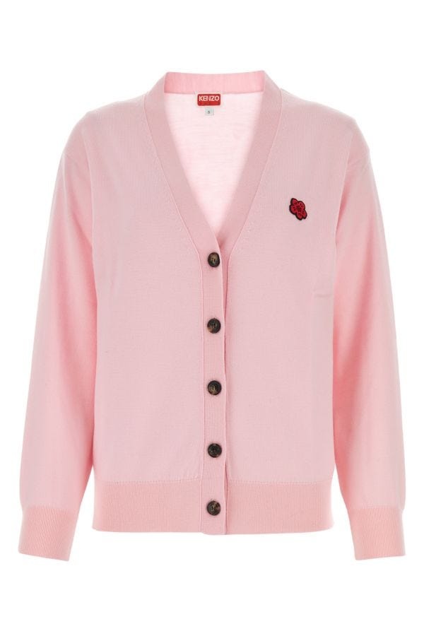 Pink wool cardigan - 1