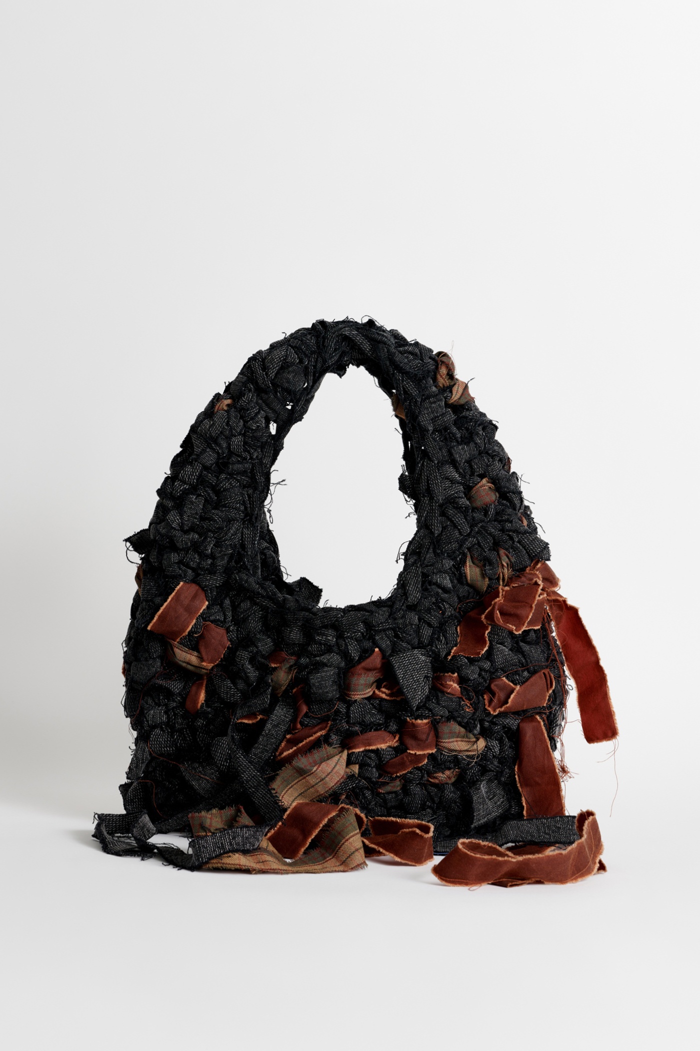 Crochet Bag Oxblood Black Chain Twill - 1